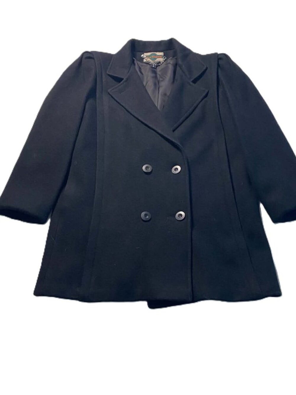 Vintage Out Brook Wool Blend Double Breasted Coat Women's 8 Black